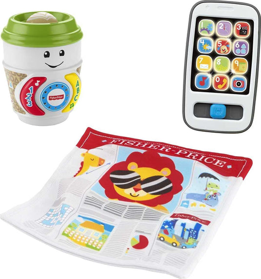 Coffee Cup Teether Rattle and Crinkle Newspaper