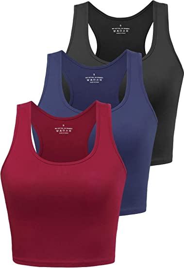 Sports Crop Tank Tops Pack of 3