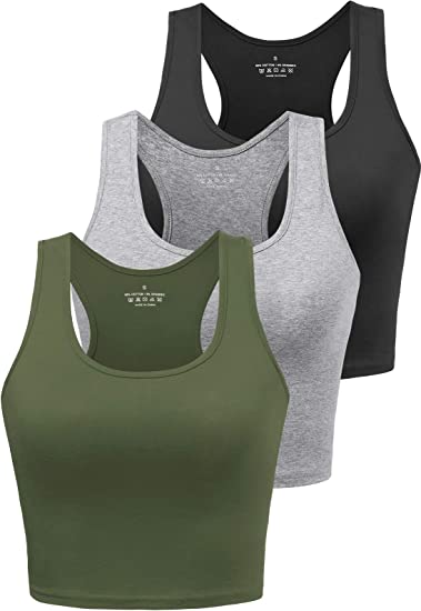 Sports Crop Tank Tops Pack of 3