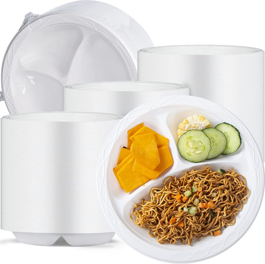 White Plastic Plates 150 Pack