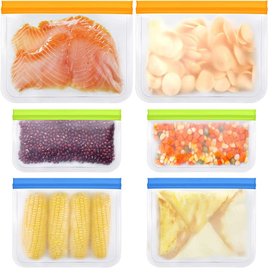 Reusable Silicone Storage Bags 6 Pack
