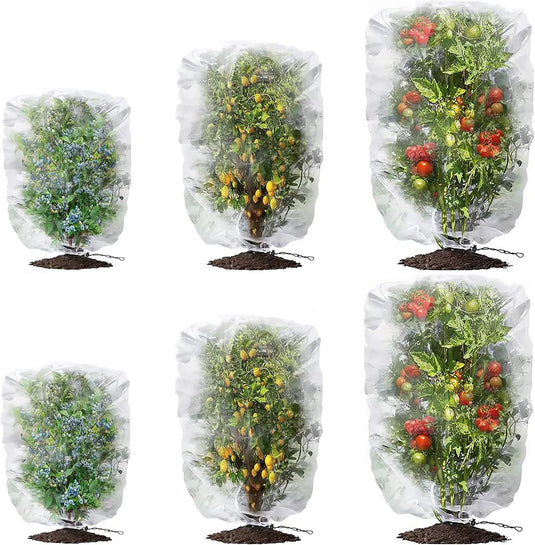 6 Packs Fruit Tree Netting, 3 Size (3.3 x 4.9 Ft)