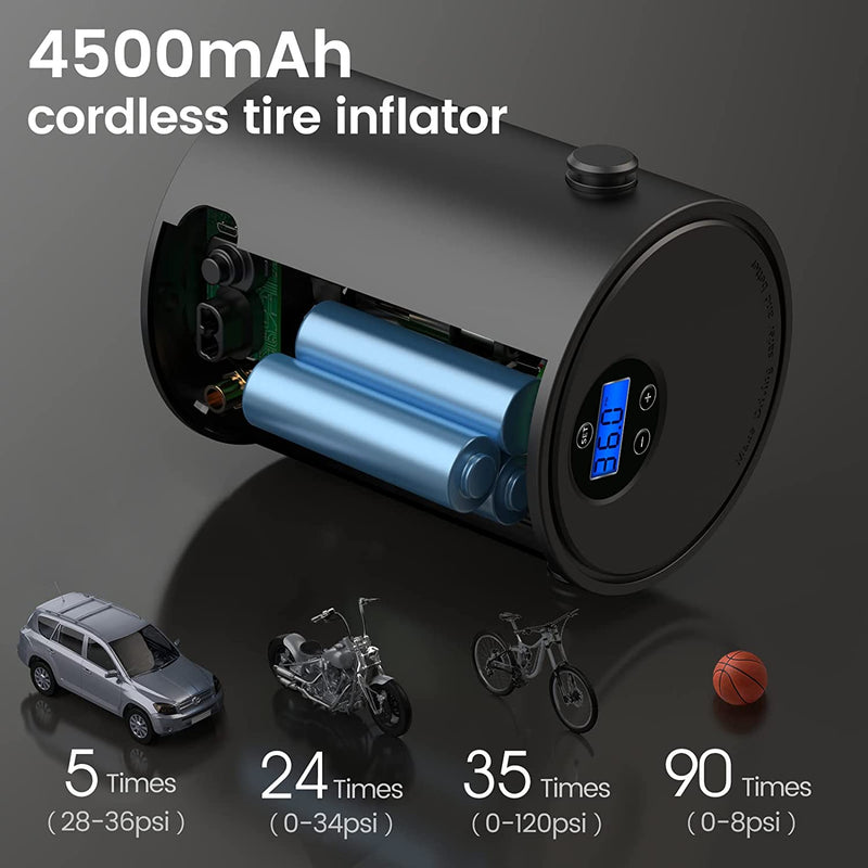 Load image into Gallery viewer, Cordless Portable Air Compressor Tire Inflator
