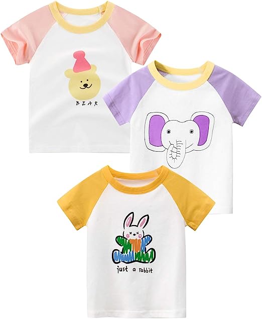Load image into Gallery viewer, Little Girls&#39; 3-Pack Short-Sleeve Tunic T-Shirts
