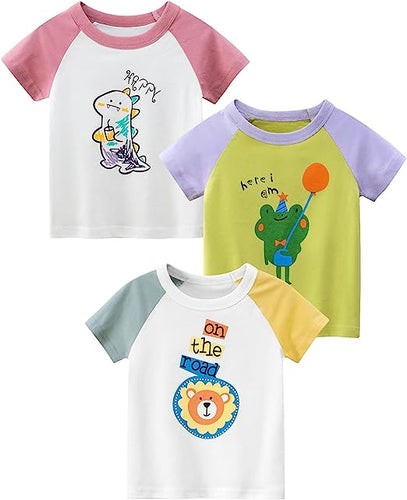 Little Girls' 3-Pack Short-Sleeve Tunic T-Shirts