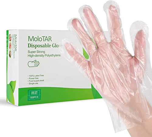 500 Pieces Plastic Disposable Gloves