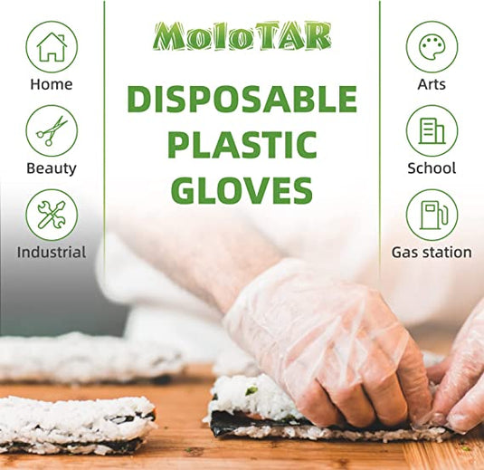 500 Pieces Plastic Disposable Gloves