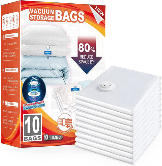 10 Pack Vacuum Storage Bags, Jumbo