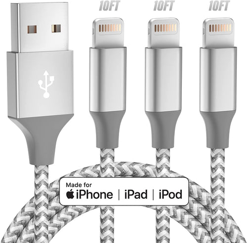 iPhone Charger [Apple MFi Certified] 3pack 10FT