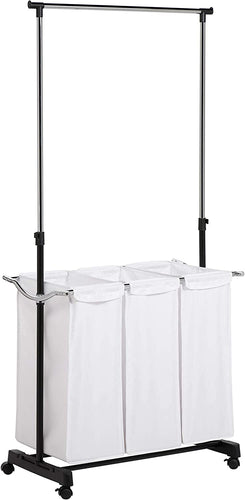 Honey-Can-Do Rolling Laundry Cart with Hanging Bar