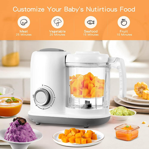 Baby Food Maker, 4 in 1 Baby Food Processor and Steamer, Puree Blender