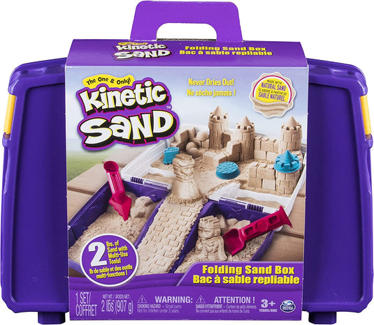 Kinetic Sand, Folding Sand Box with 2lbs of All-Natural
