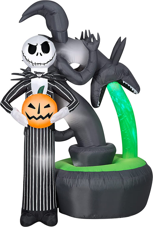 Jack Skellington with Halloween Town Inflatable