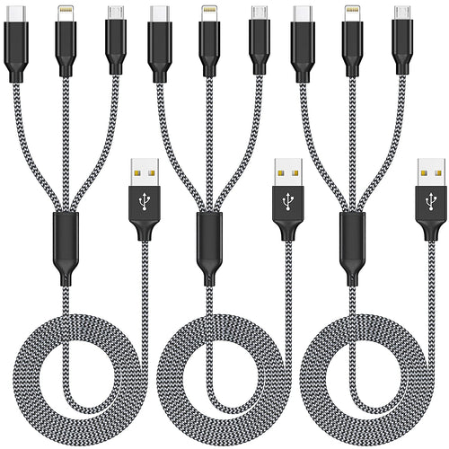 Multiple Charger Cable 4 FT 3 Pack